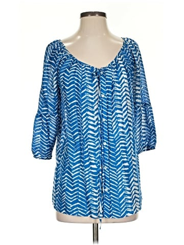 Velvet 3/4 Sleeve Silk Top (view 1)