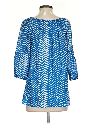 Velvet 3/4 Sleeve Silk Top (view 2)