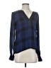 Parker 100% Silk Blue Long Sleeve Silk Top Size XS - photo 1