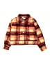 Sugar & Jade 100% Polyester Plaid Orange Jacket Size 10 - photo 1