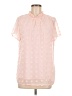 Unbranded 100% Polyester Pink Short Sleeve Blouse Size M - photo 1
