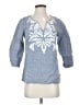 Boden 100% Linen Blue 3/4 Sleeve Blouse Size 2 - photo 1
