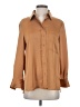 MNG Tan Long Sleeve Blouse Size 4 - photo 1