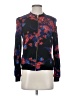French Connection 100% Viscose Floral Blue Black Track Jacket Size 2 - photo 1