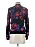 French Connection 100% Viscose Floral Blue Black Track Jacket Size 2 - photo 2