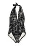 MICHAEL Michael Kors Print Black One Piece Swimsuit Size 8 - photo 1