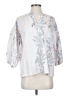 Brooke Wright 100% Cotton Silver Ivory 3/4 Sleeve Blouse Size S - photo 1