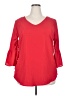 Valerie Stevens Red 3/4 Sleeve Blouse Size 2X - photo 1