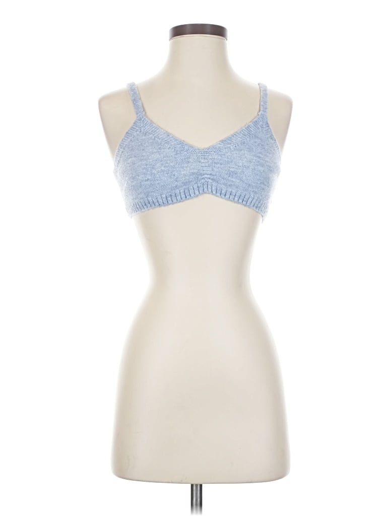 Pre-owned Polly Sleeveless Top Blue Strapless Neckline Tops