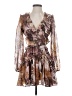 Reset 100% Polyester Print Brown Cocktail Dress Size S - photo 1