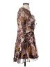 Reset 100% Polyester Print Brown Cocktail Dress Size S - photo 4