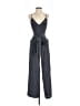L'Agence 100% Silk Stripes Gray Jumpsuit Size Med (2) - photo 1