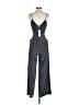 L'Agence 100% Silk Stripes Gray Jumpsuit Size Med (2) - photo 2