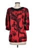 ICE 100% Polyester Red 3/4 Sleeve Blouse Size 8 - photo 2