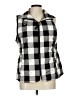 Kensie 100% Polyester Checkered-gingham Black Vest Size L - photo 1