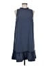 Ann Taylor LOFT 100% Polyester Solid Blue Casual Dress Size 8 - photo 1