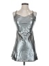 Topshop 100% Polyester Metallic Silver Cocktail Dress Size 6 - photo 1