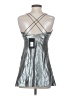 Topshop 100% Polyester Metallic Silver Cocktail Dress Size 6 - photo 2