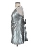 Topshop 100% Polyester Metallic Silver Cocktail Dress Size 6 - photo 5