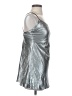Topshop 100% Polyester Metallic Silver Cocktail Dress Size 6 - photo 4