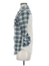 Passport 100% Polyester Plaid Blue Long Sleeve Blouse Size M - photo 5