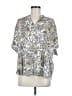 J.Jill Paisley Silver Short Sleeve Blouse Size M - photo 1
