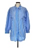 Spoon Jeans Stripes Blue 3/4 Sleeve Button-Down Shirt Size M - photo 1