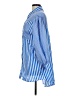 Spoon Jeans Stripes Blue 3/4 Sleeve Button-Down Shirt Size M - photo 5