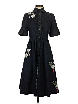 green emerald velvet dress Denim Dress With Printed Embroidery  Saiid Kobeisy Online
