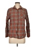 Love Notes 100% Cotton Plaid Brown Orange Long Sleeve Button-Down Shirt Size M - photo 1