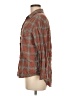 Love Notes 100% Cotton Plaid Brown Orange Long Sleeve Button-Down Shirt Size M - photo 5