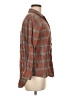 Love Notes 100% Cotton Plaid Brown Orange Long Sleeve Button-Down Shirt Size M - photo 4
