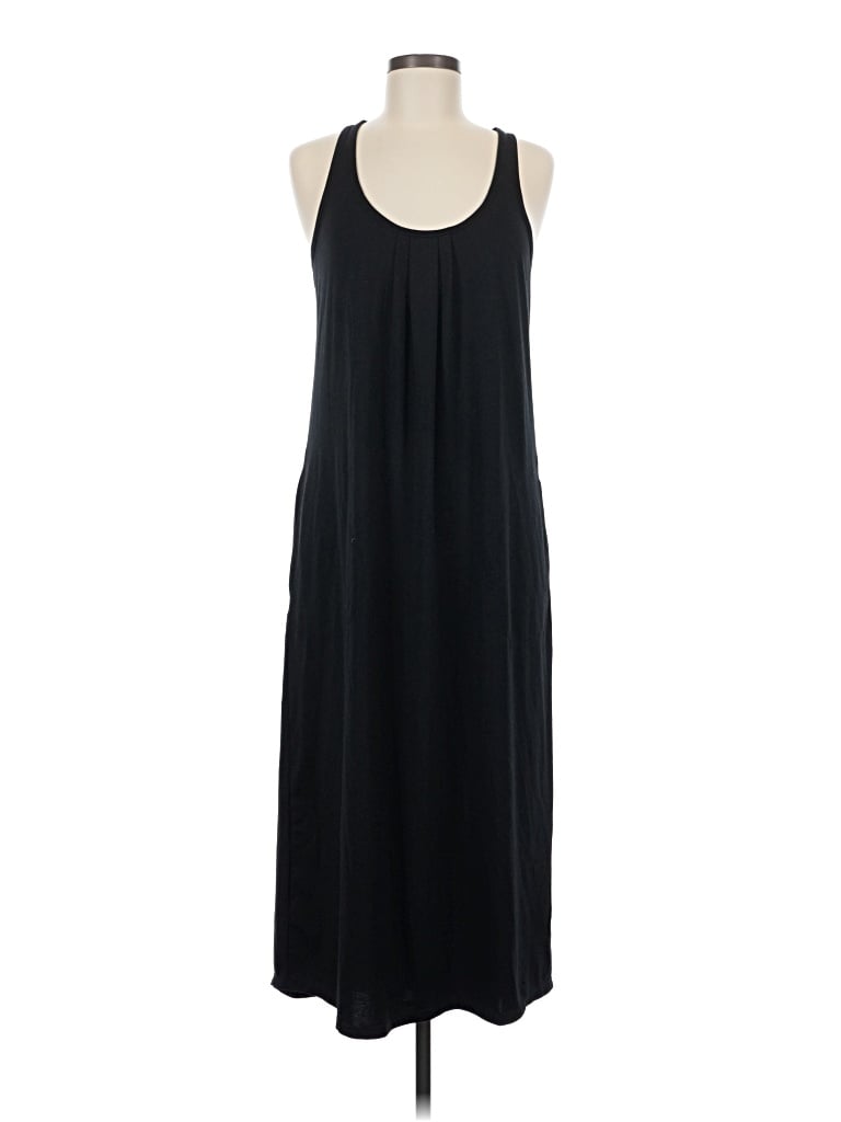 Bare Necessities Casual Dress - Slip dress: Black Solid Pattern Dresses - Used - Size Medium