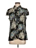 Assorted Brands 100% Polyester Print Black Short Sleeve Blouse Size M - photo 1