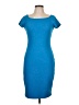 Bisou Bisou Solid Blue Casual Dress Size 10 - photo 1