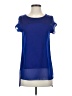 French Connection 100% Polyester Blue Short Sleeve Blouse Size XS - photo 1