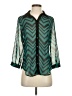 A. Byer Chevron-herringbone Teal 3/4 Sleeve Blouse Size S - photo 1