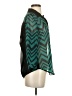 A. Byer Chevron-herringbone Teal 3/4 Sleeve Blouse Size S - photo 4