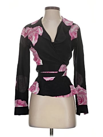 Ganni Long Sleeve Silk Top (view 1)