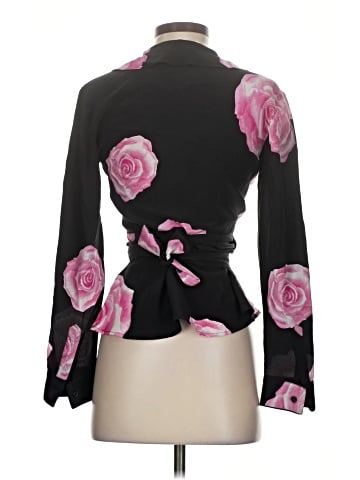 Ganni Long Sleeve Silk Top (view 2)