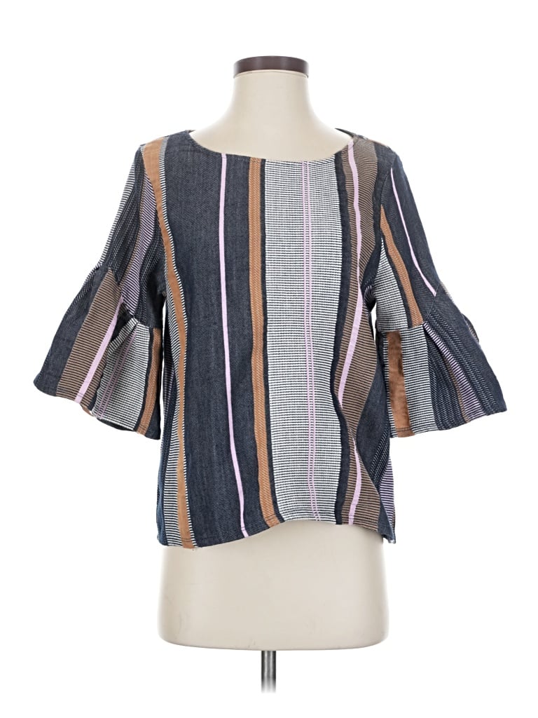 Pre-owned Left Coast By Dolan 3/4 Sleeve Blouse In Gray