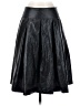 Theory 100% Polyester Solid Black Faux Leather Skirt Size 2 - photo 1