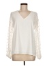 Fashion 100% Polyester Ivory Long Sleeve Blouse Size M - photo 1