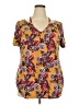 Just Be... Orange Tan Short Sleeve Blouse Size 2X - photo 1