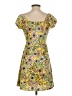 Assorted Brands 100% Polyester Print Yellow Casual Dress Size S - photo 2