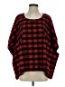 Mo:Vint 100% Acrylic Plaid Red Poncho Size XS - photo 1