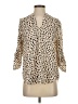 Lush 100% Polyester Animal Print Tan 3/4 Sleeve Blouse Size XS (petite) - photo 1