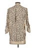 Lush 100% Polyester Animal Print Tan 3/4 Sleeve Blouse Size XS (petite) - photo 2