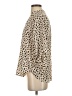 Lush 100% Polyester Animal Print Tan 3/4 Sleeve Blouse Size XS (petite) - photo 5