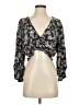 Final Touch 100% Rayon Gray 3/4 Sleeve Blouse Size S - photo 1